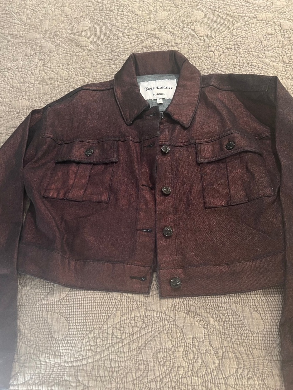 Juicy Couture Metallic Short Denim Jacket XL NWOT